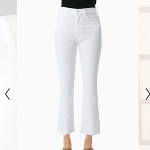 MOTHER Denim The Hustler Ankle Fray Fairest Of Them All White Jeans 32